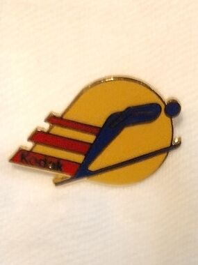 Vintage Enamel Kodak Olympics Pin - Yellow, Blue & Red